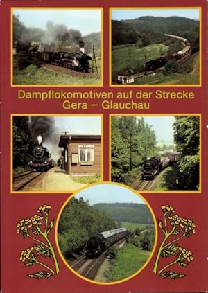 Seller image for Ansichtskarte / Postkarte Gera in Thringen, Dampflokomotiven auf der Strecke Gera-Glauchau, Gterzug, Haltepunkt for sale by akpool GmbH