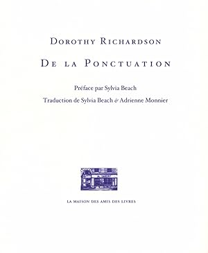 Imagen del vendedor de DE LA PONCTUATION a la venta por Librairie Couleur du Temps