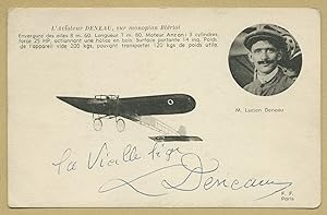 Bild des Verkufers fr Lucien Deneau (1886-1971) - Rare photo-carte signe - 10s zum Verkauf von PhP Autographs