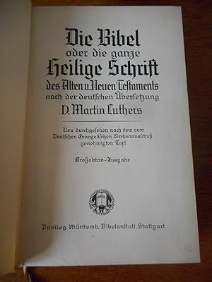 Image du vendeur pour Die Bibel oder die ganze heilige Schrift des alten u. neuen Testaments nach der deutschen Ubersetzung mis en vente par Frederic Delbos