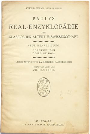 Kometen. Sonder-Abdruck aus Pauly-Wissowas Realencyclopädie der classischen Altertumswissenschaft...