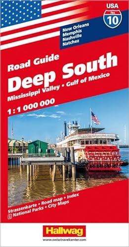 Seller image for Hallwag USA Road Guide 10 Deep South 1:1.000.000 : Mississippi Valley, Gulf of Mexico for sale by Smartbuy