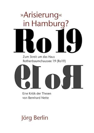 Bild des Verkufers fr Ro 19 - "Arisierung" in Hamburg? zum Verkauf von Smartbuy