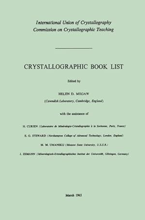 Immagine del venditore per Crystallographic Book List venduto da Smartbuy