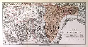 THE CITY AND LIBERTIES OF WESTMINSTER. Map of Westminster, Chelsea, Brompton, Hyde Park and Ken...