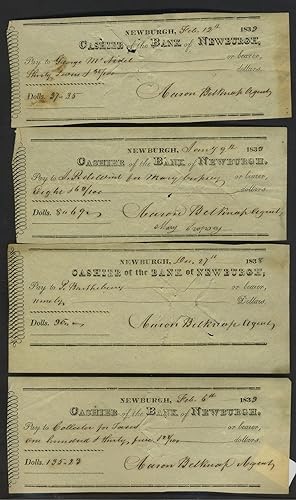 Bank checks from the Bank of Newburgh, [AND] The National Bank of Newburgh 1811-1911