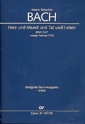 Bild des Verkufers fr Herz und Mund und Tat und Leben, Klavierauszug : Kantate zum Fest Mariae Heimsuchung BWV 147, 1723 zum Verkauf von Smartbuy