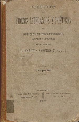 Immagine del venditore per COLECCIN DE TROZOS LITERARIOS Y POTICOS DE NUESTROS MEJORES ESCRITORES ANTIGUOS Y MODERNOS. venduto da Librera Torren de Rueda