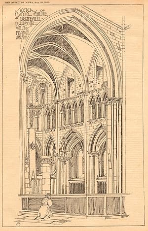 Sketch of choir, Eglise de Bretteville, Norrey, Calvaldos, France Apr 99