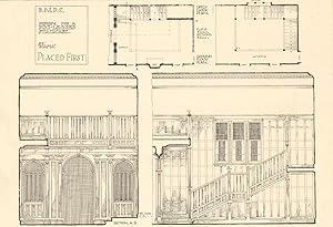 B.N.D.C. [Building News Designing Club] Design for a dog-legged staircase by ''Piama'', placed fi...