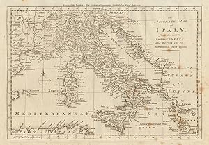 An accurate map of Italy from the latest improvements, and regulated by astronomical observations