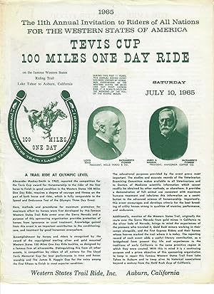 Imagen del vendedor de Tevis Cup 100 Miles One Day Ride: Invitation to Participate in the July 10, 1965, Ride a la venta por Robin Bledsoe, Bookseller (ABAA)