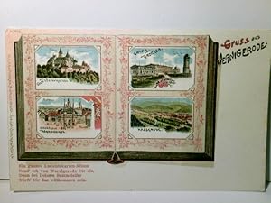 Gruss aus Wernigerode. Alte Ansichtskarte / Postkarte / Reprint farbig, gel. 1988. 4 Ansichten ; ...