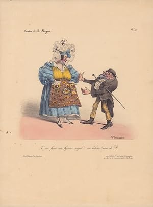 Seller image for Facties de M. Mayeux No. 16. - [Kolorierte Lithographie]. - for sale by Antiquariat Tautenhahn