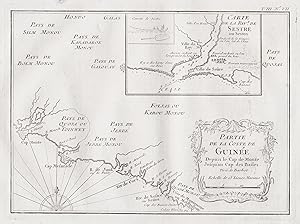 Bild des Verkufers fr "Partie de la Coste de Guinee" - Guinea Guinee Afrika Africa Afrique Cestos river Liberia Karte map zum Verkauf von Antiquariat Steffen Vlkel GmbH