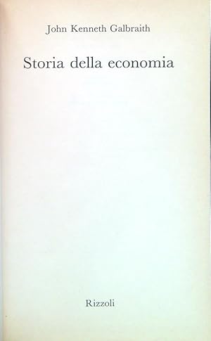 Bild des Verkufers fr Storia della economia zum Verkauf von Librodifaccia