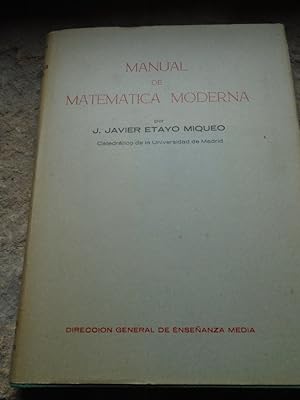 Imagen del vendedor de Manual de Matemtica Moderna a la venta por Carmichael Alonso Libros
