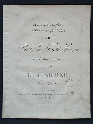 Immagine del venditore per Amour  la plus belle, Honneur au plus vaillant. Vari pour le fort piano et violon oblig. venduto da Flix ALBA MALZIEU