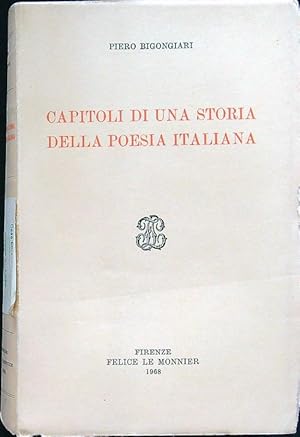 Bild des Verkufers fr Capitoli di una storia della poesia italiana zum Verkauf von Librodifaccia