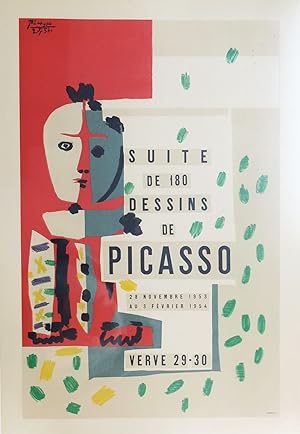 Seller image for Suite de 180 dessins de Picasso. 28 Novembre 1953 au 3 Fvrier 1954. Verve 29-30. Ausstellungsplakat. for sale by Antiquariat Martin Barbian & Grund GbR