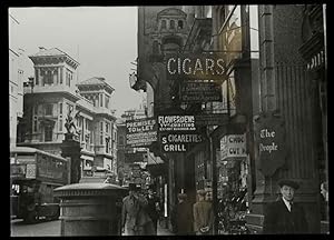 Fleet Street, Dragon Statue, London 1935. Fotografia originale di uno scorcio del centro di Londra