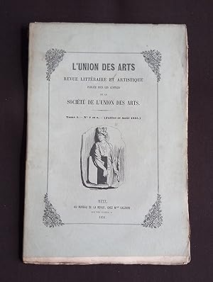 Image du vendeur pour L'union des arts - T.1 N7-8 Juillet et Aot 1851 mis en vente par Librairie Ancienne Zalc
