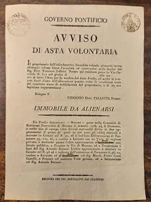 Avviso di asta volontaria