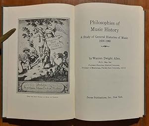 Imagen del vendedor de Philosophies of Music History. A Study of General Histories of Music 1600-1960 a la venta por Studio Bibliografico Orfeo (ALAI - ILAB)