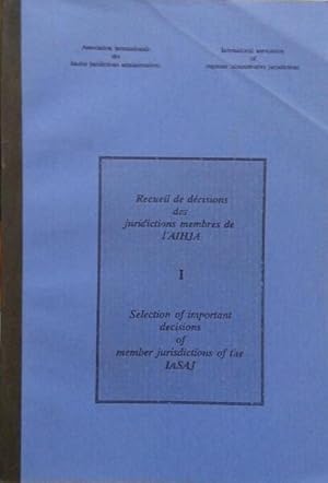 RECUEIL DE DÉCISIONS DES JURIDICTIONS MEMBRES DE L AIHJA. [VOL. I E II]