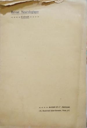 Imagen del vendedor de REVUE NEUROLOGIQUE. EXTRAIT, N 16, AVRIL 1915. a la venta por Livraria Castro e Silva