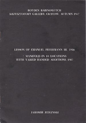 Seller image for Lesson of Emanuel Feuermann III, 1986. 7 manifold w 10 usytuowaniach z rznorakimi prawo-lewostronnymi dodatkami, 1987. for sale by Antiquariat Querido - Frank Hermann