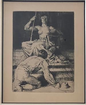 The Farmer Kneeling Before Justice - Limited Edition Print Signed by William Strang