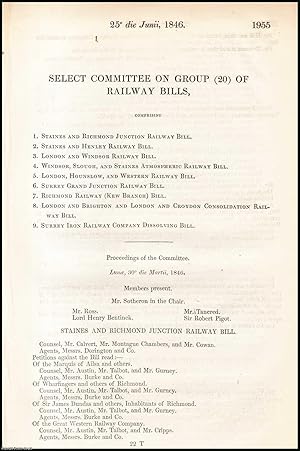 Imagen del vendedor de [Blue Book Report]. Proceedings of the Select Committee on a Group of Railway Bills; Windsor Slough and Staines Atmospheric Railway Bill etc. Published by HMSO 1846. a la venta por Cosmo Books