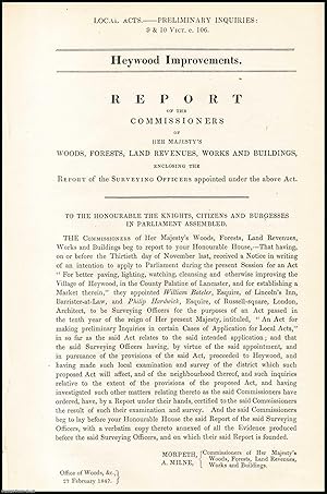 Seller image for [Blue Book Report]. Heywood Improvement Bills; Preliminary Inquiry, Report by the Surveying Officers. Published by HMSO 1847. for sale by Cosmo Books