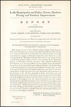 Seller image for [Blue Book Report]. Leith Municipality and Police, Trusts, Markets, Paving and Sanitary Improvement; Preliminary Inquiry, Report by the Surveying Officers. Published by HMSO 1848. for sale by Cosmo Books