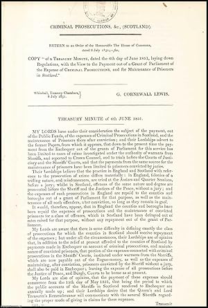 Imagen del vendedor de [Blue Book Report]. Criminal Prosectutions, Scotland; Regualtions for Payment out of Public Funds of the Expenses of Criminal Prosecutions and maintenance of Prisoners in Scotland. Published by HMSO 1851. a la venta por Cosmo Books