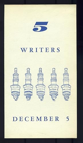 Seller image for 5 Writers December 5 for sale by Between the Covers-Rare Books, Inc. ABAA