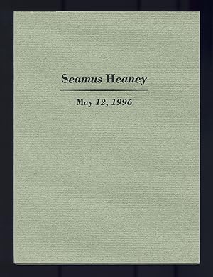 Dr. Seamus Heaney: Commencement Address. The University of North Carolina at Chapel Hill, May 12,...