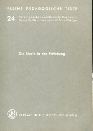 Imagen del vendedor de Die Strafe in der Erziehung a la venta por Gabis Bcherlager