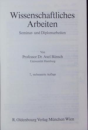 Image du vendeur pour Wissenschaftliches Arbeiten. Seminar- und Diplomarbeiten. mis en vente par Antiquariat Bookfarm