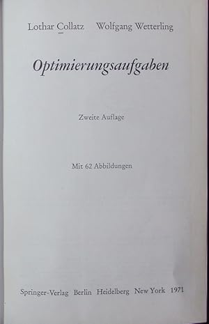 Imagen del vendedor de Optimierungsaufgaben. a la venta por Antiquariat Bookfarm
