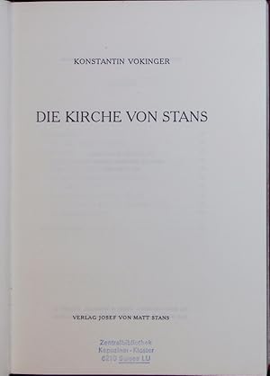 Bild des Verkufers fr Die Kirche von Stans. zum Verkauf von Antiquariat Bookfarm