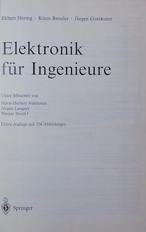 Bild des Verkufers fr Elektronik fr Ingenieure. zum Verkauf von Antiquariat Bookfarm