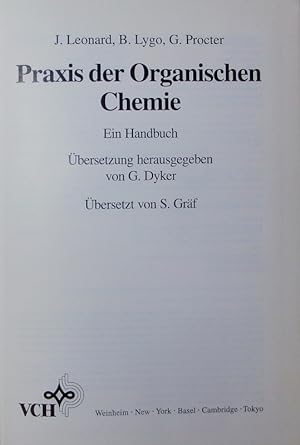 Bild des Verkufers fr Praxis der organischen Chemie. Ein Handbuch. zum Verkauf von Antiquariat Bookfarm