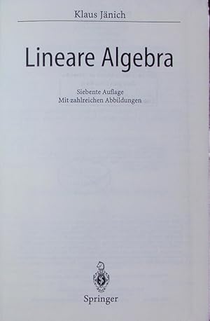 Bild des Verkufers fr Lineare Algebra. zum Verkauf von Antiquariat Bookfarm