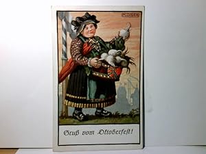 Gruss vom Oktoberfest !. München. Alte Ansichtskarte / Postkarte / Künstlerkarte farbig von Max L...