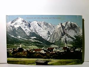 Garmisch mit Alp, Zugspitze u. Waxenstein. Alte Ansichtskarte / Postkarte farbig, ungel. 1912. Pa...
