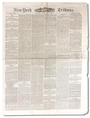 Imagen del vendedor de [New York City St. Patrick's Day Riot; Fenian Uprising of 1867 in Ireland; Black Suffrage in:] New-York Tribune, Monday, March 25, 1867 a la venta por Ian Brabner, Rare Americana (ABAA)