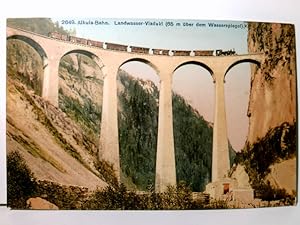 Albula - Bahn. Landwasser - Viadukt. Schweiz. Alte Ansichtskarte / Postkarte farbig ungel. um 191...