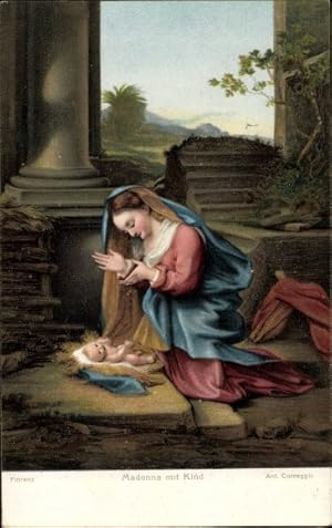 Immagine del venditore per Knstler Ansichtskarte / Postkarte Correggio, Ant., Madonna mit Kind - Stengel 20846 venduto da akpool GmbH